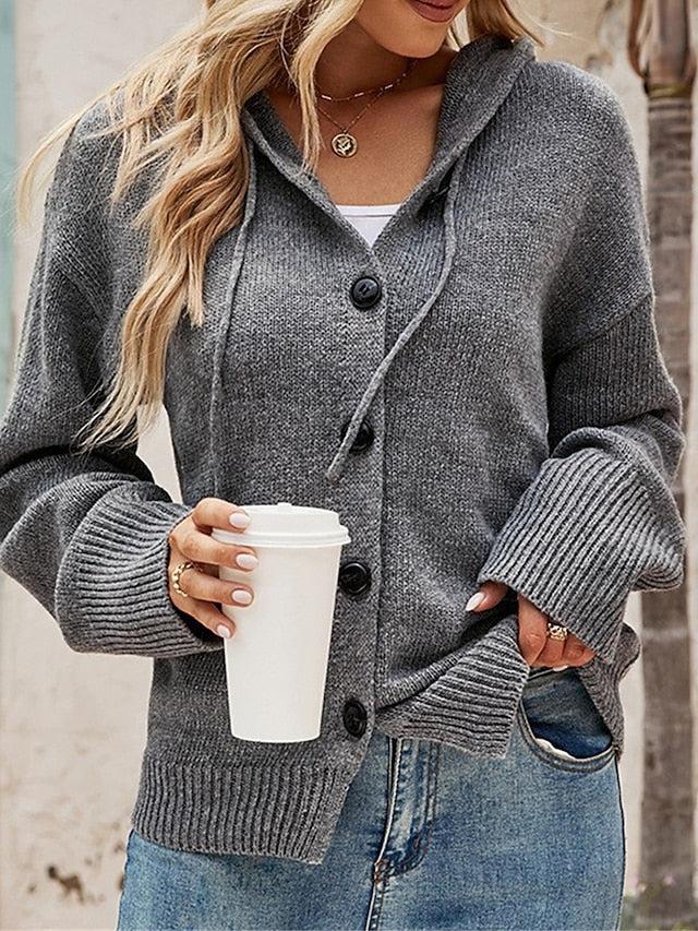 Women's Buttoned Hoodie Cardigan | Casual