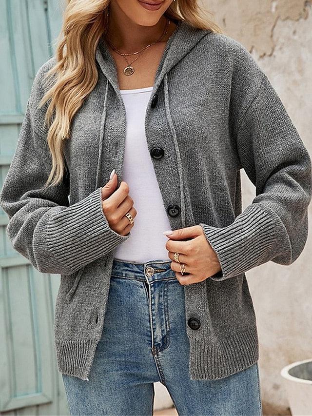 Women's Buttoned Hoodie Cardigan | Casual