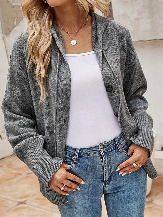 Women's Buttoned Hoodie Cardigan | Casual