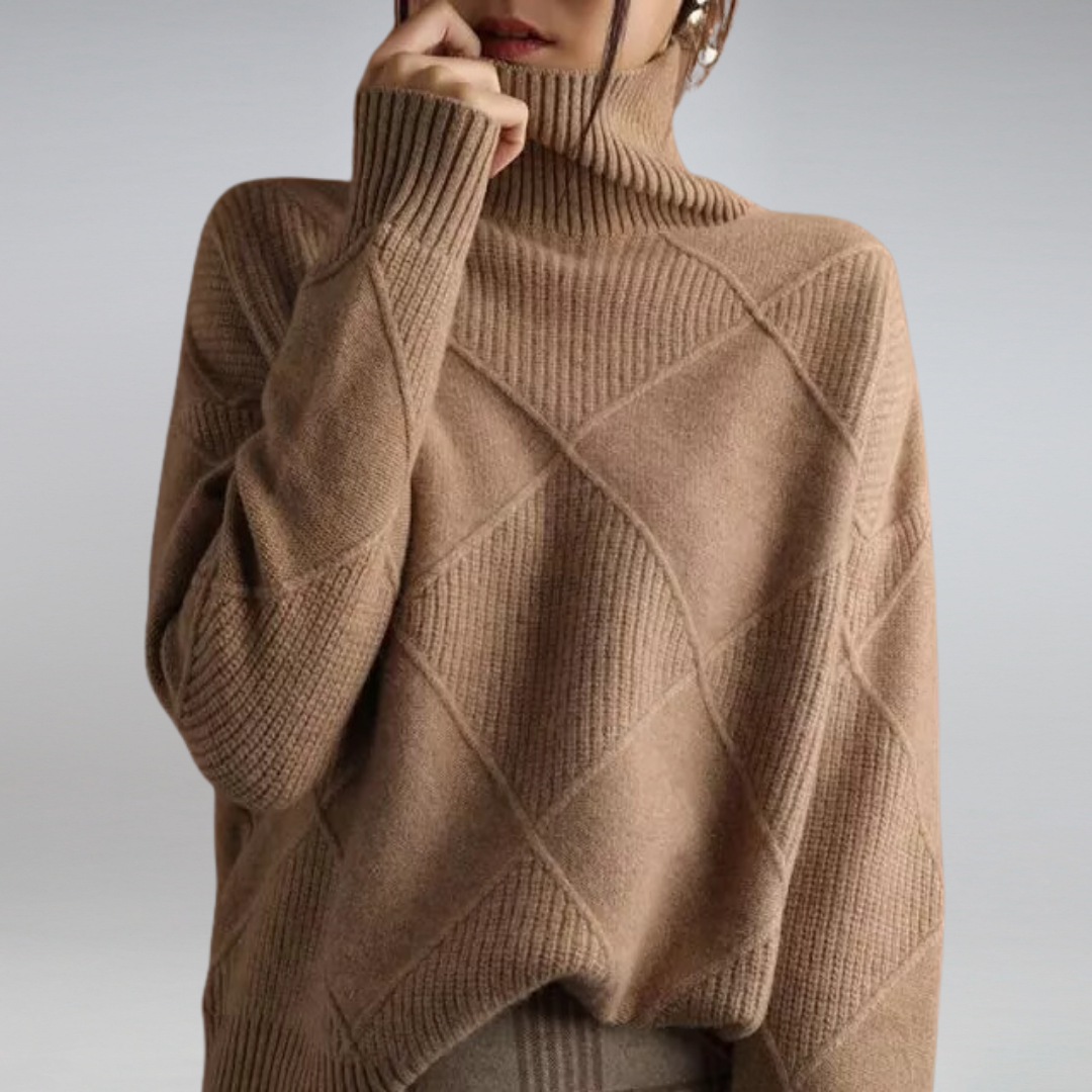 Women's Turtleneck Sweater | Textured Knit