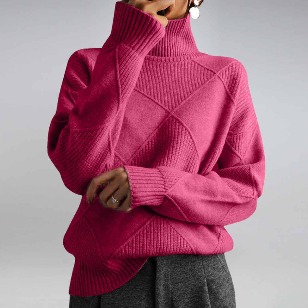 Women's Turtleneck Sweater | Textured Knit