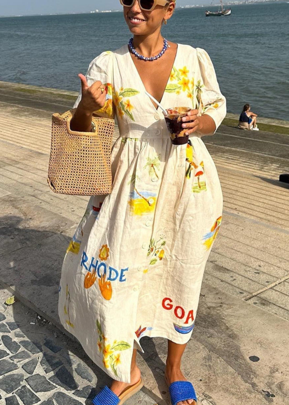 Women's Mediterranean maxi dress | printed