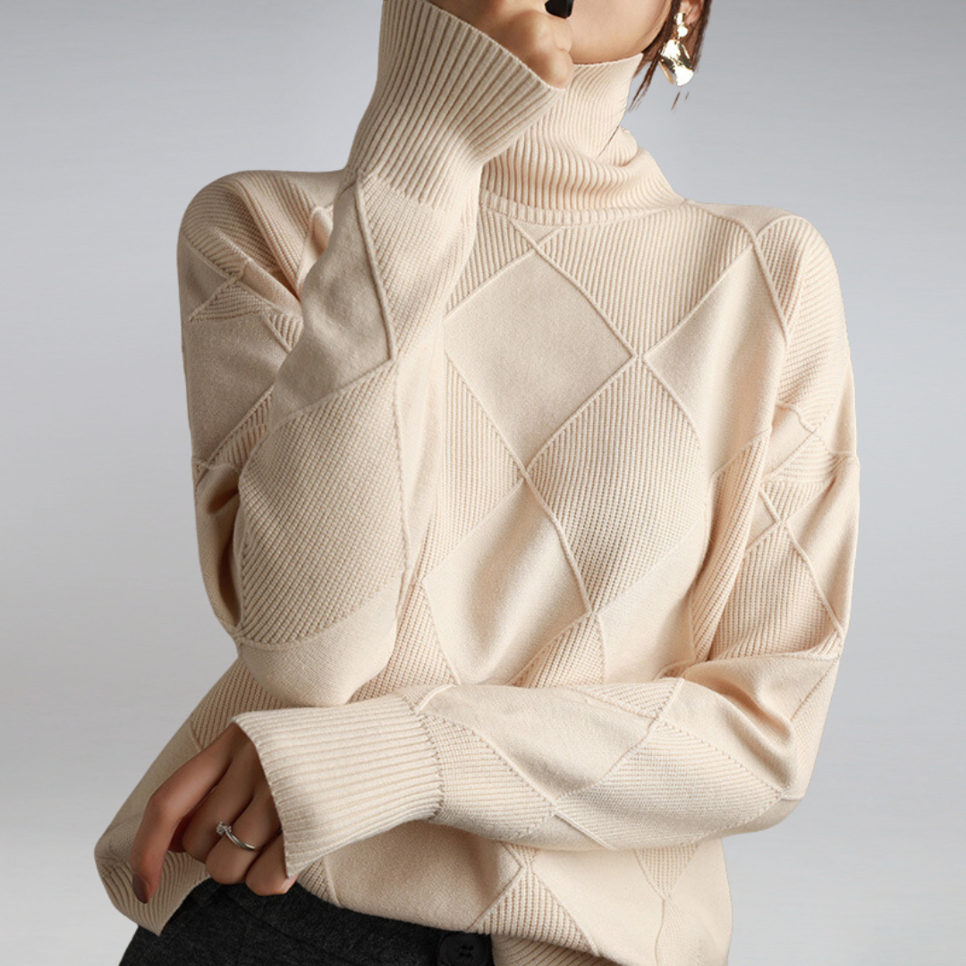 Women's Turtleneck Sweater | Textured Knit