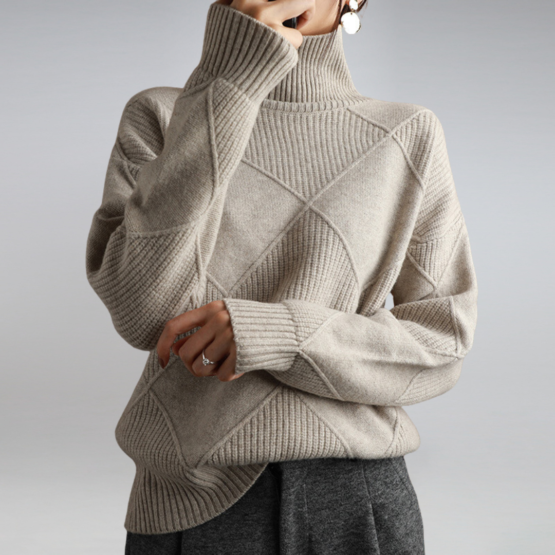 Women's Turtleneck Sweater | Textured Knit