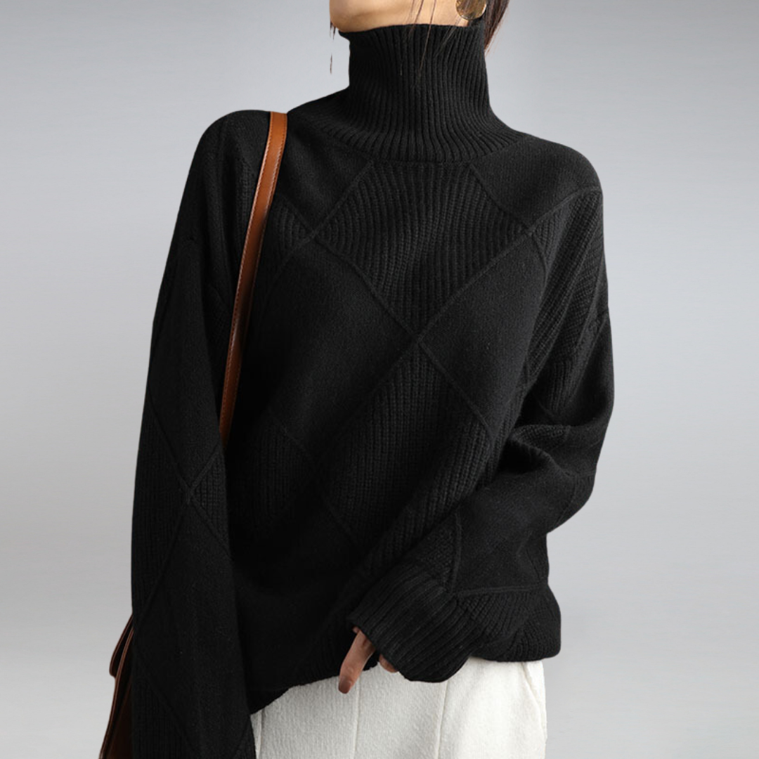 Women's Turtleneck Sweater | Textured Knit