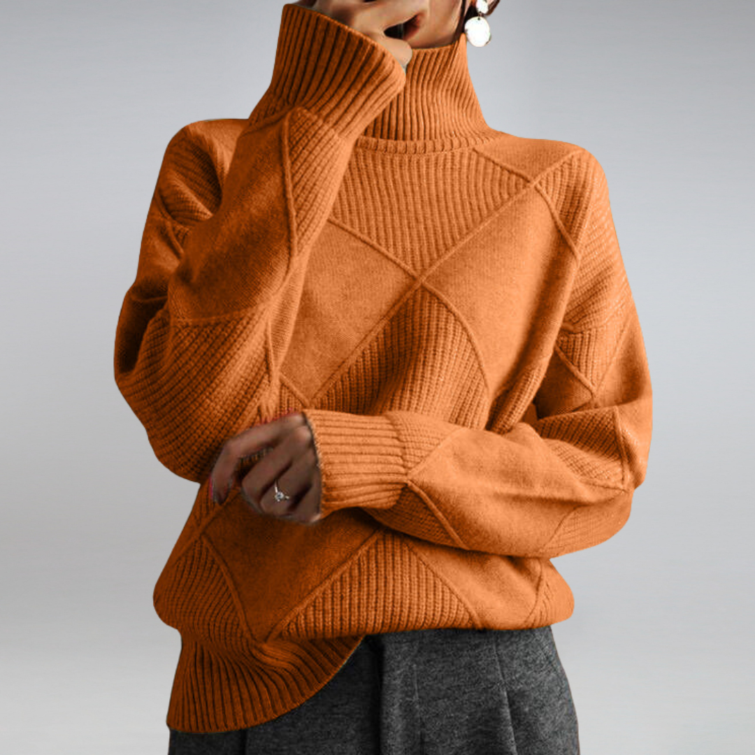 Women's Turtleneck Sweater | Textured Knit