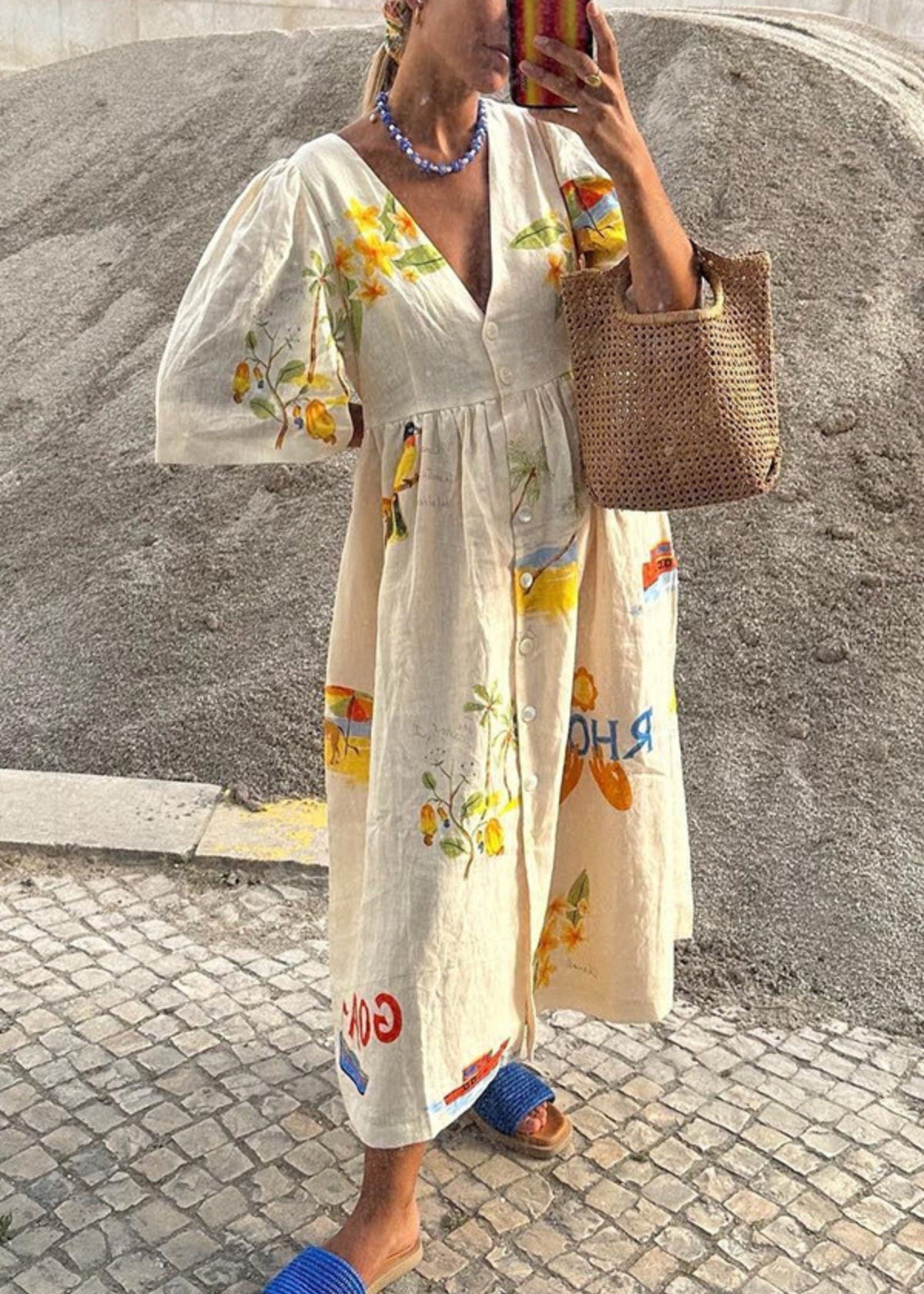 Women's Mediterranean maxi dress | printed