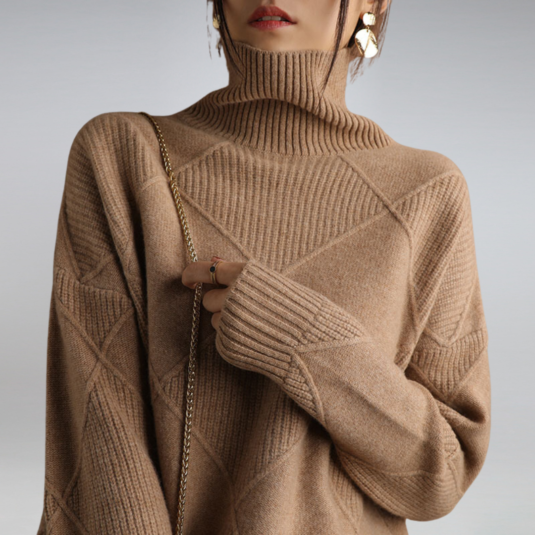 Women's Turtleneck Sweater | Textured Knit