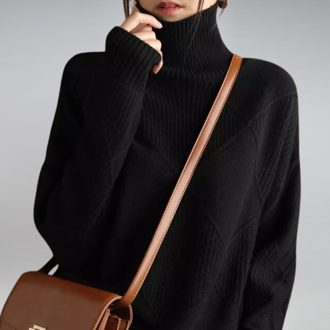 Women's Turtleneck Sweater | Textured Knit