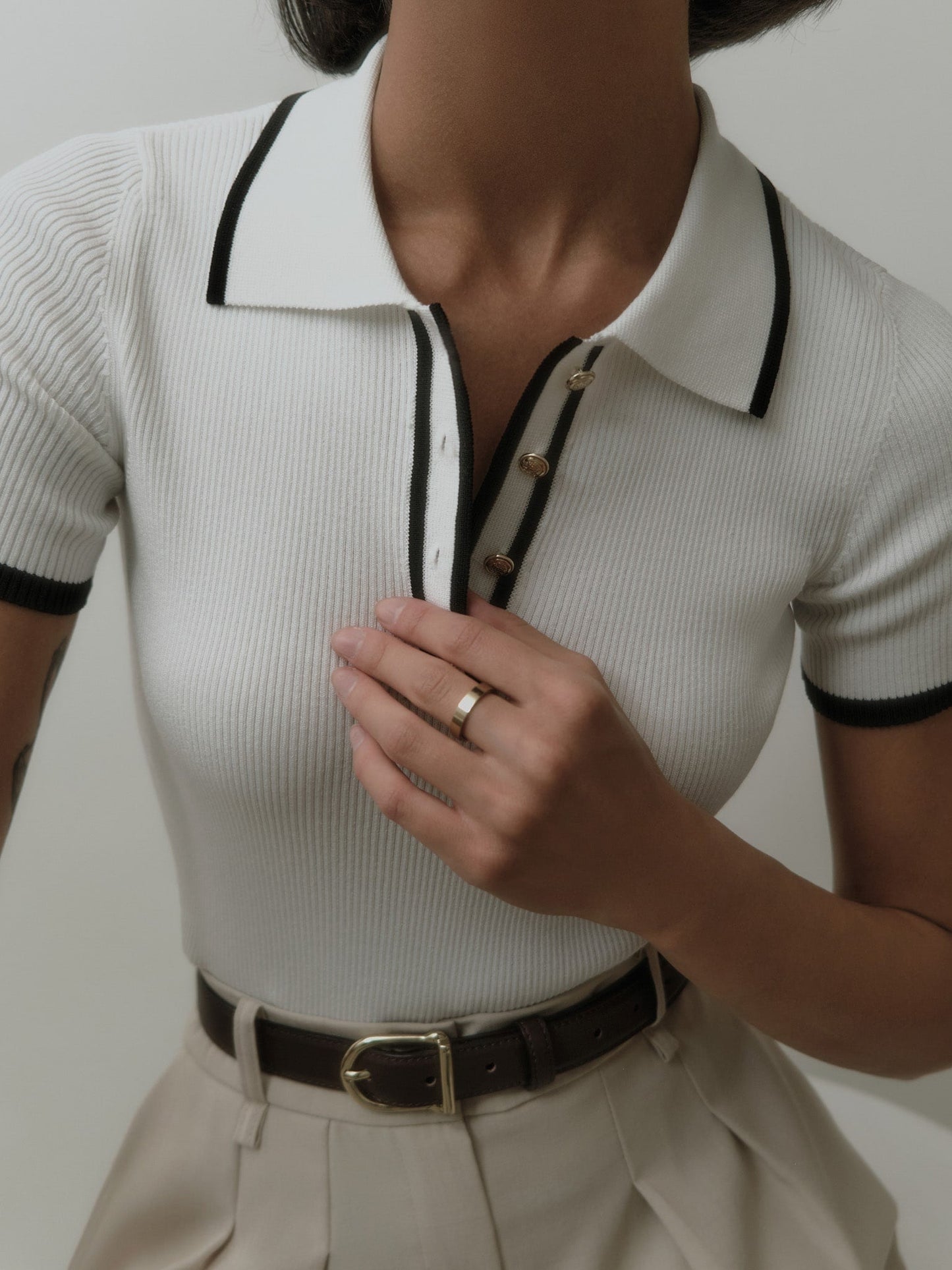 Women's Polo with Contrast Lining | Buttoned