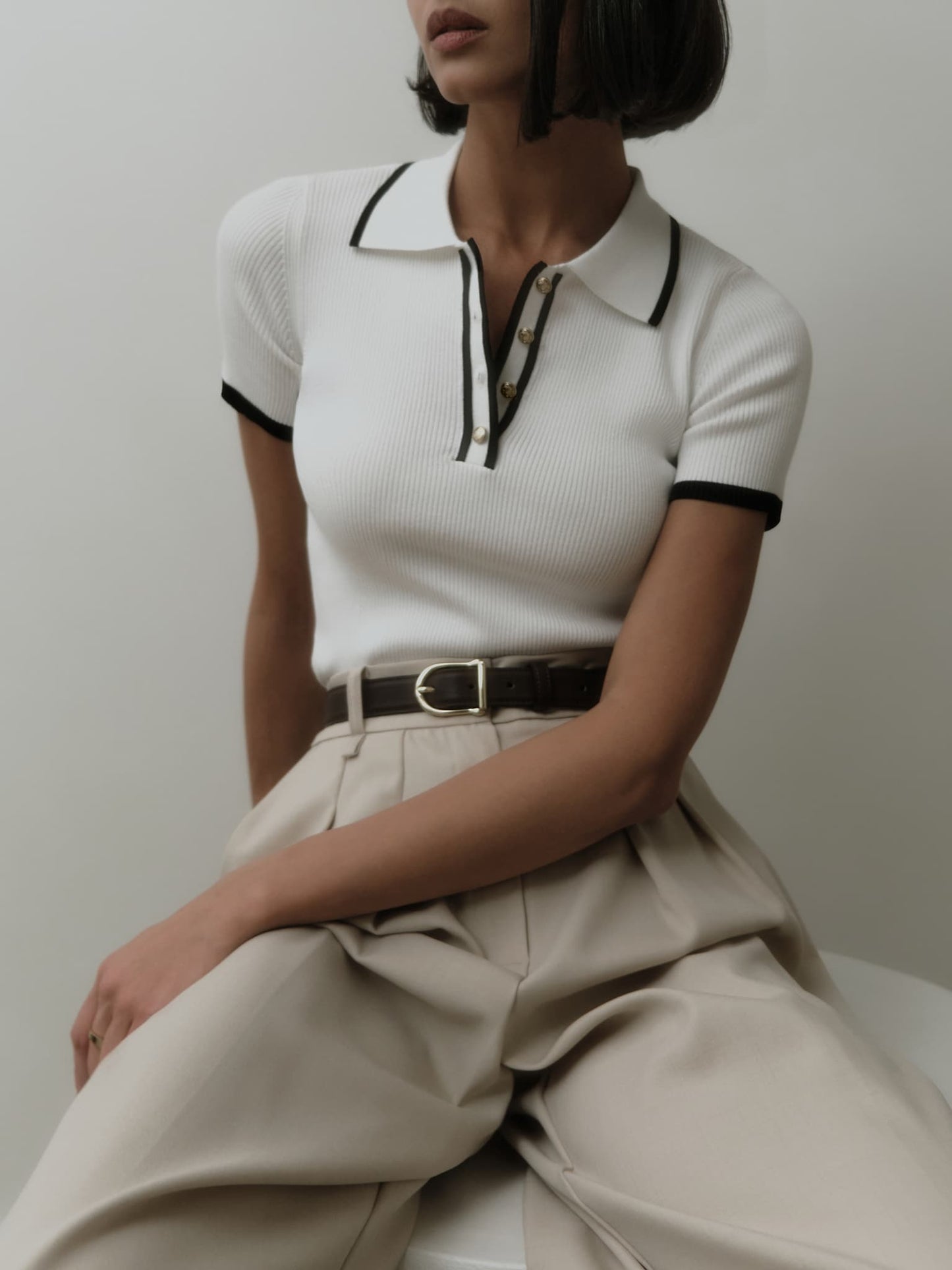 Women's Polo with Contrast Lining | Buttoned