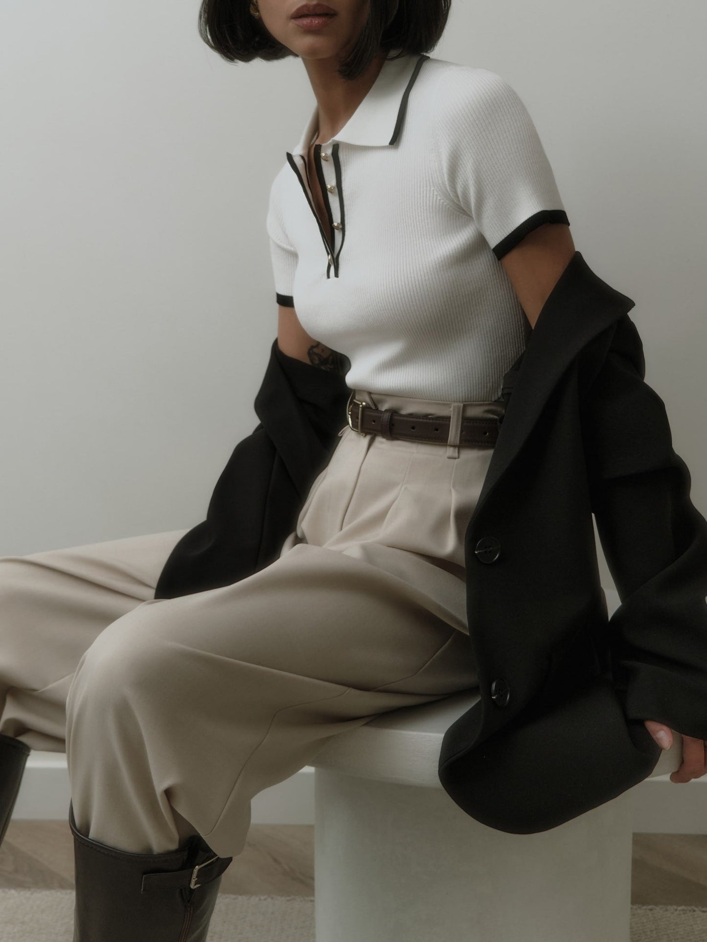 Women's Polo with Contrast Lining | Buttoned