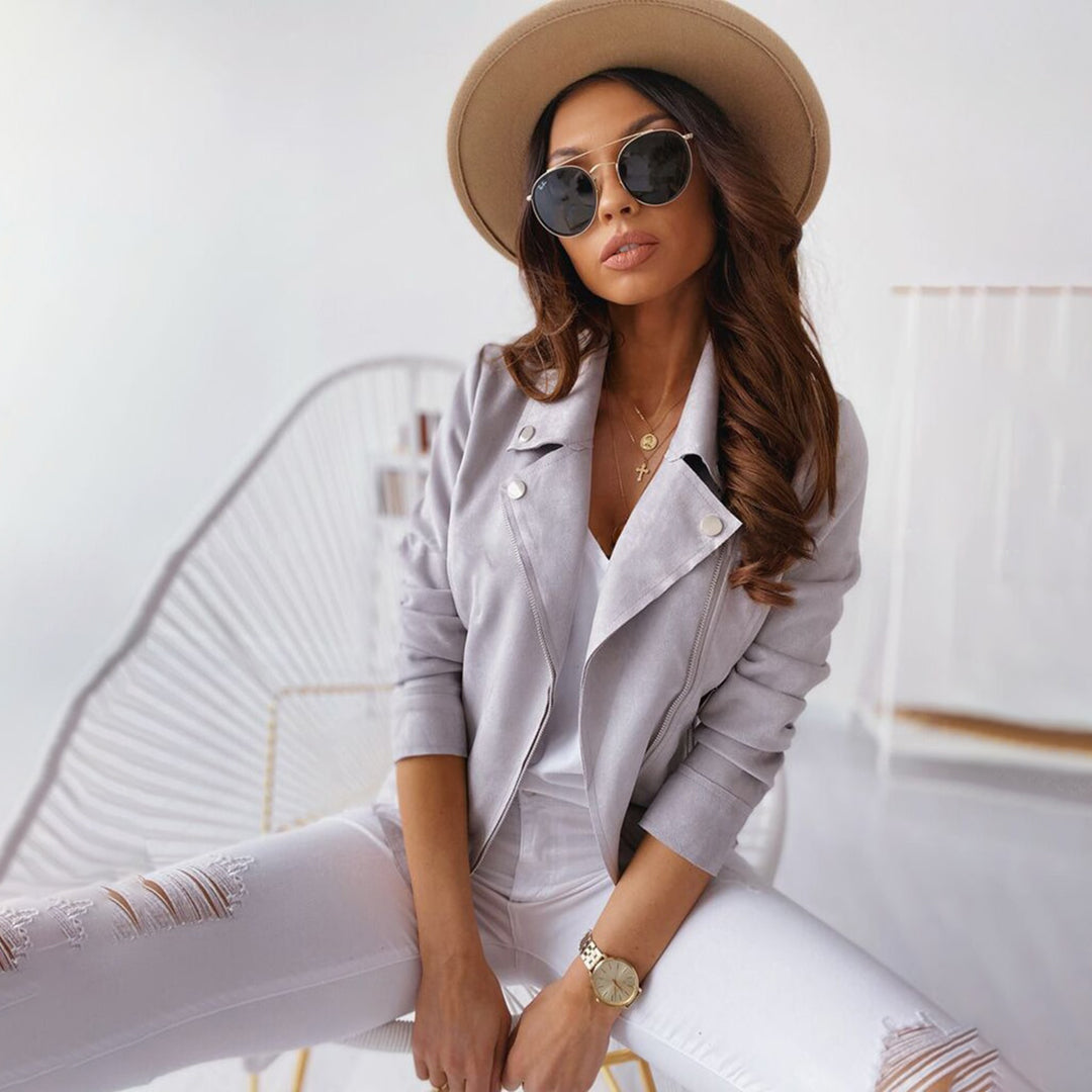 Women's motorcycle jacket | Asymmetric zipper