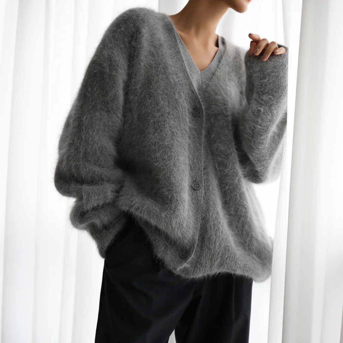 Women's V-Neck Cardigan | Front Buttons