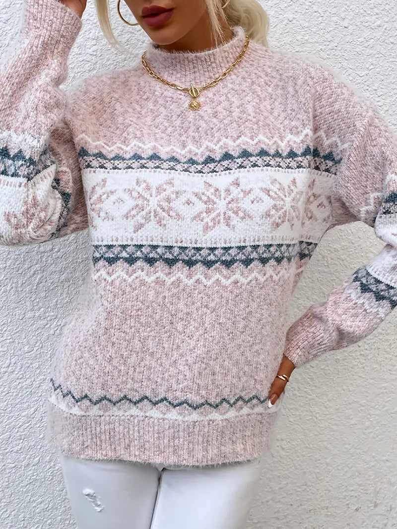 Women's Sweater with Round Neck | Winter Pattern