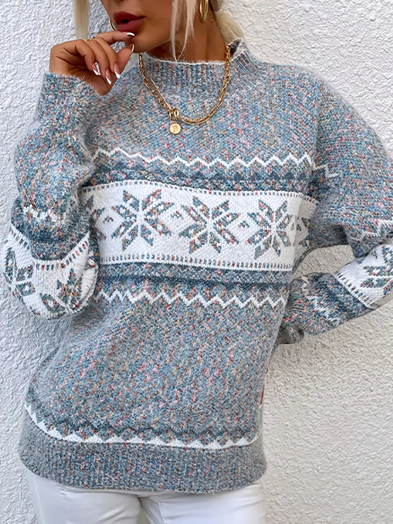 Women's Sweater with Round Neck | Winter Pattern