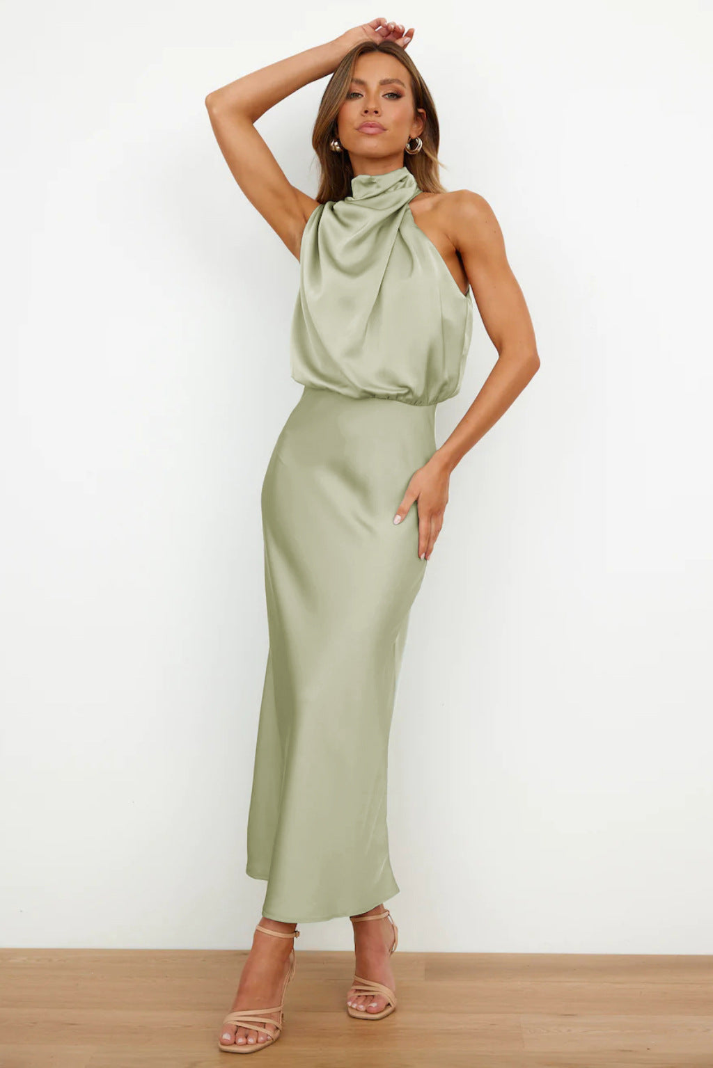Vestido de Noche de Mujer | Cuello Drapeado