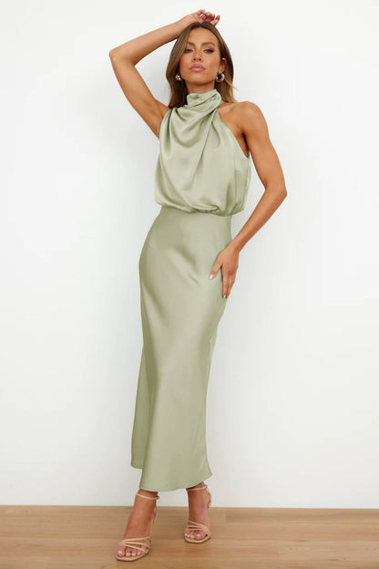Vestido de Noche de Mujer | Cuello Drapeado