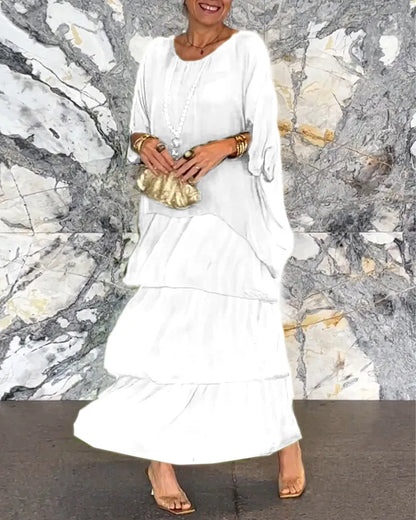 Vestido maxi con cuello halter de mujer | holgado