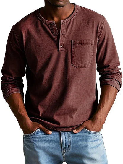 Camiseta Henley de Hombre | Manga Larga
