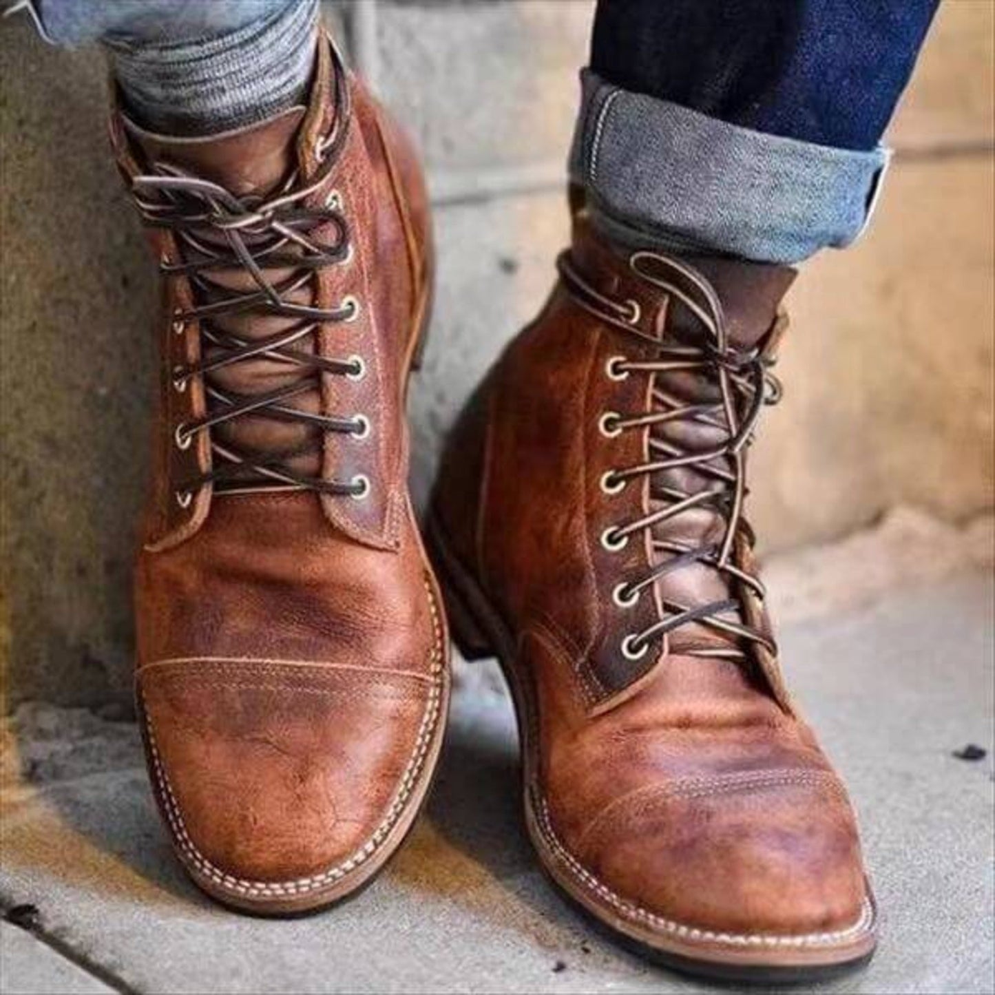 Botas con Cordones de Hombre | Altura al Tobillo