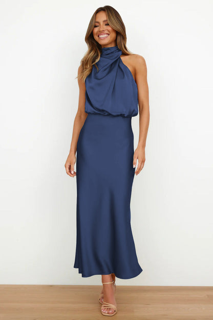 Vestido de Noche de Mujer | Cuello Drapeado