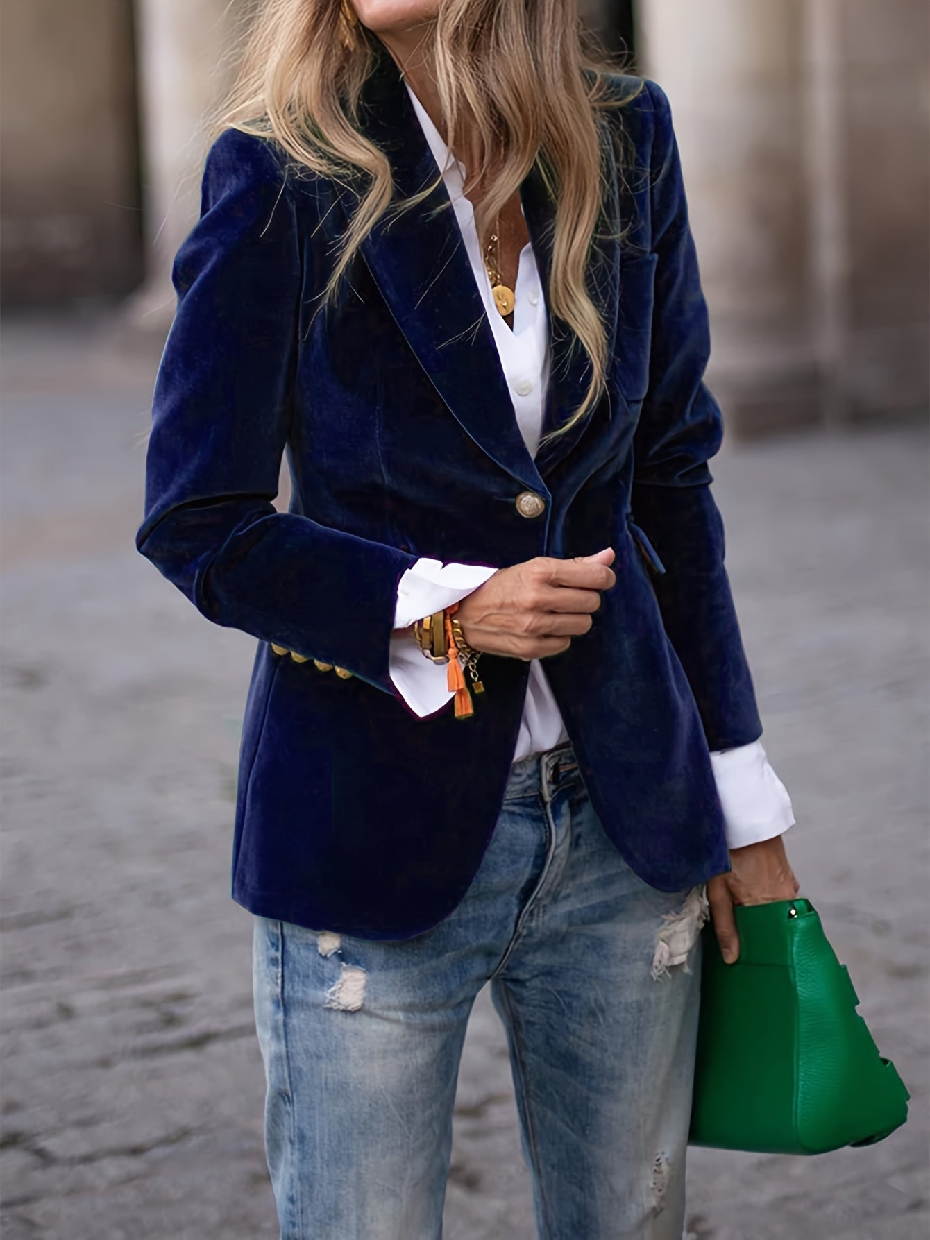 Blazer de mujer cruzado | Botones dorados
