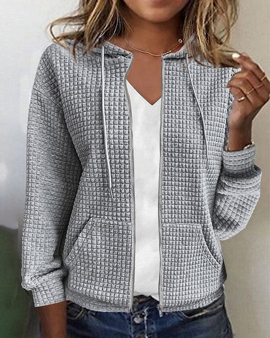 Chaqueta con Capucha de Mujer | Cremallera Frontal