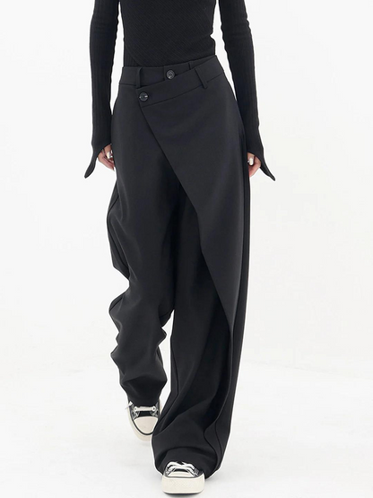 Pantalones Asimétricos de Mujer | Cierre con Botón