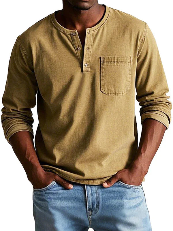 Camiseta Henley de Hombre | Manga Larga