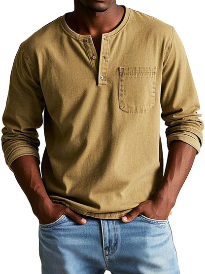 Camiseta Henley de Hombre | Manga Larga