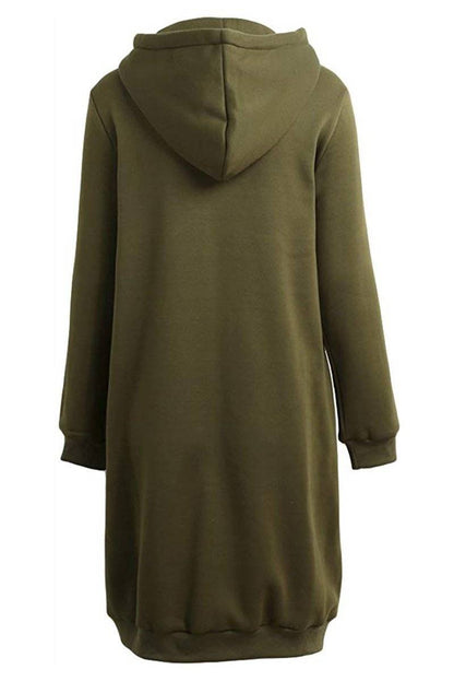 Sudadera con Capucha Larga de Mujer | Cremallera Frontal