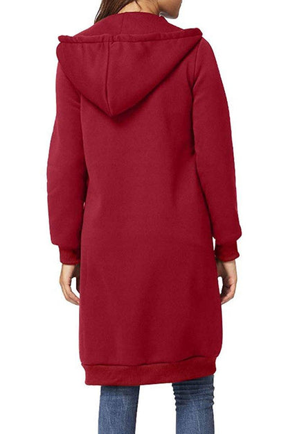 Sudadera con Capucha Larga de Mujer | Cremallera Frontal