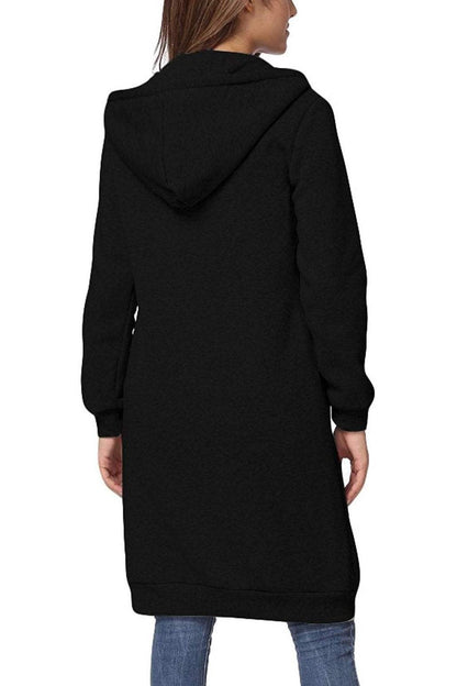 Sudadera con Capucha Larga de Mujer | Cremallera Frontal