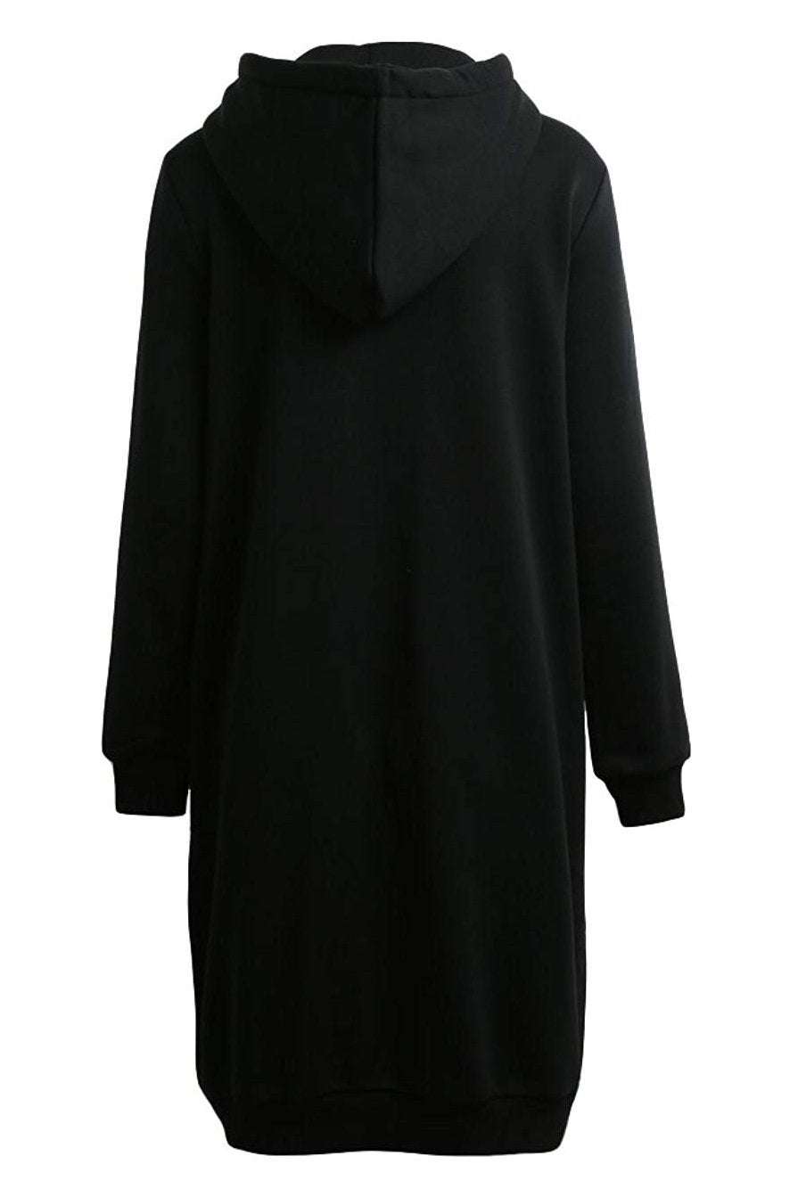 Sudadera con Capucha Larga de Mujer | Cremallera Frontal