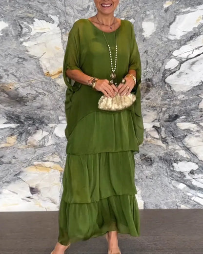 Vestido maxi con cuello halter de mujer | holgado