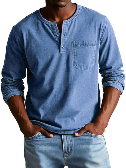 Camiseta Henley de Hombre | Manga Larga