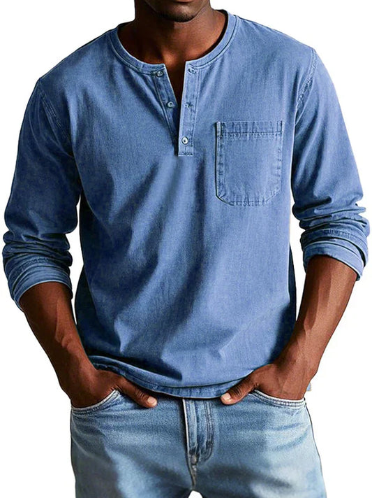 Camiseta Henley de Hombre | Manga Larga