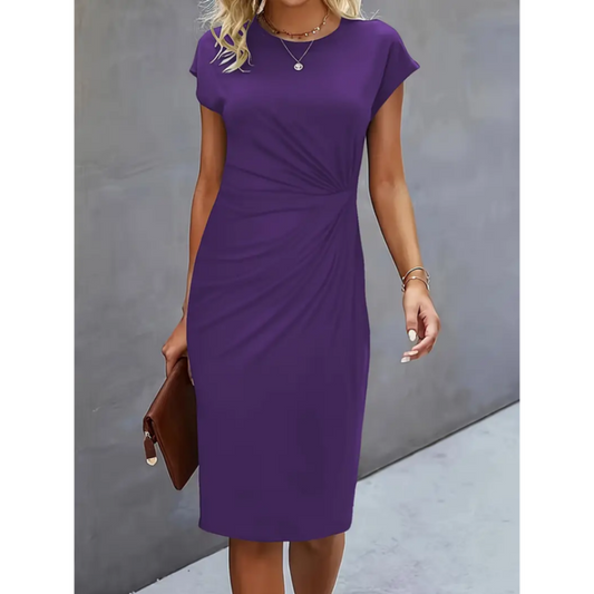 Vestido midi formal de mujer | manga corta