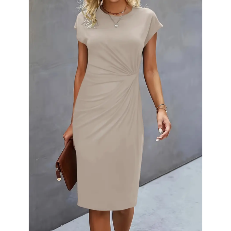 Vestido midi formal de mujer | manga corta