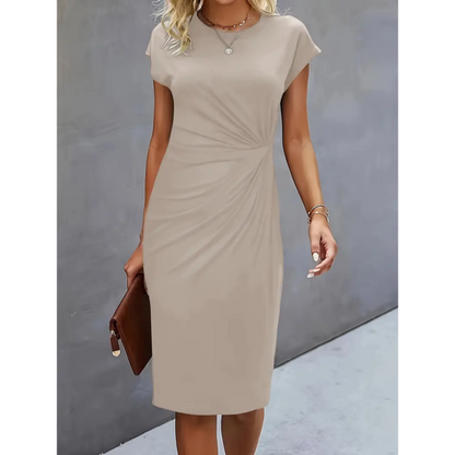 Vestido midi formal de mujer | manga corta