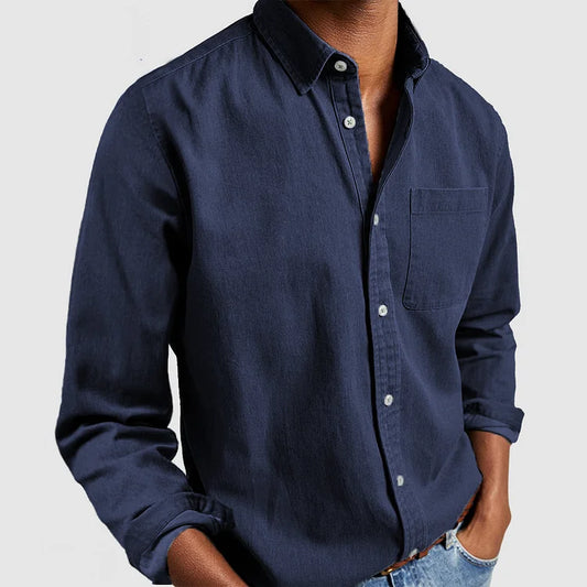 Camisa Casual Abotonada de Hombre | Bolsillo en el Pecho
