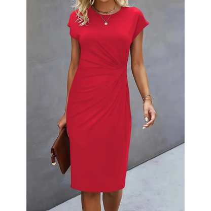 Vestido midi formal de mujer | manga corta