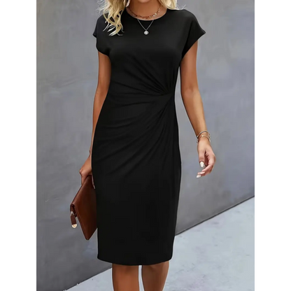 Vestido midi formal de mujer | manga corta