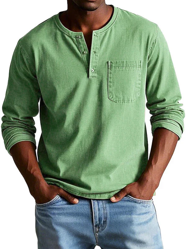 Camiseta Henley de Hombre | Manga Larga