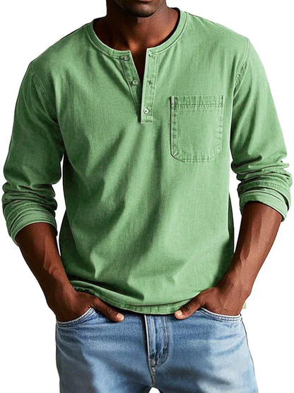 Camiseta Henley de Hombre | Manga Larga