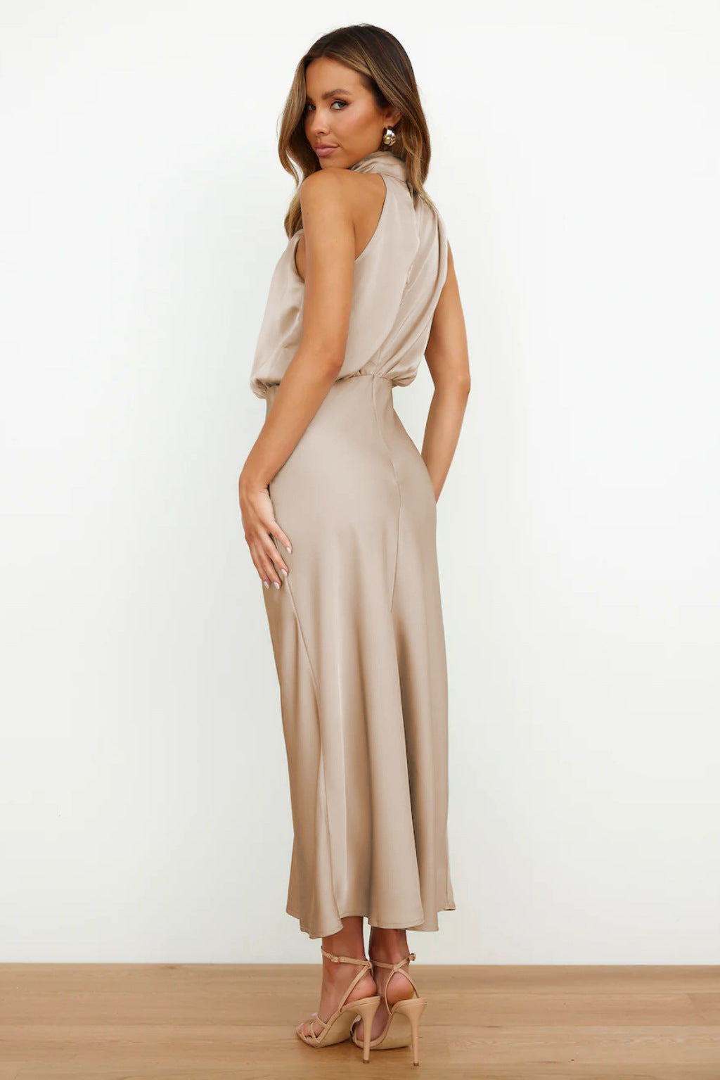 Vestido de Noche de Mujer | Cuello Drapeado