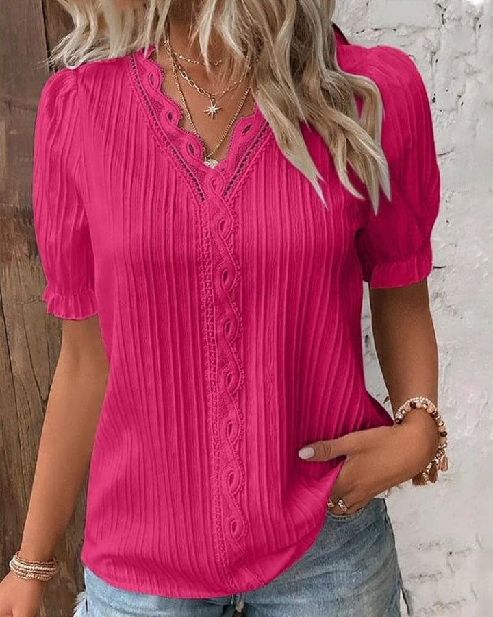 Blusa de Mujer | Encaje Cuello en V