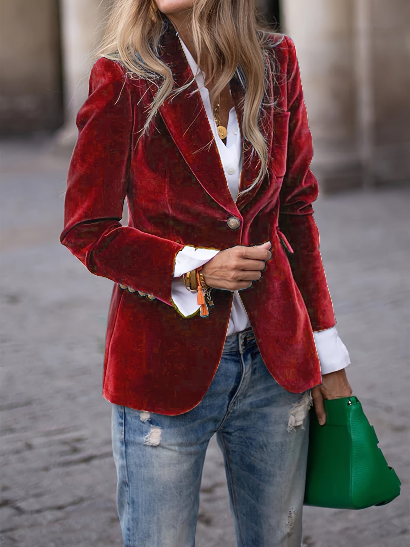 Blazer de mujer cruzado | Botones dorados