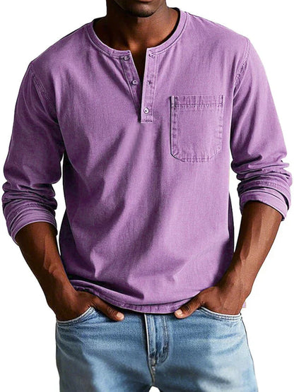 Camiseta Henley de Hombre | Manga Larga